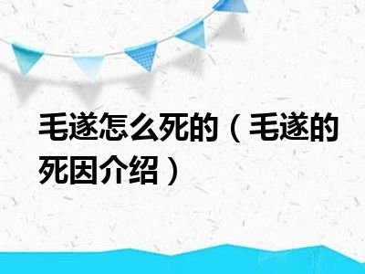 毛遂怎么死的（毛遂的死因介绍）