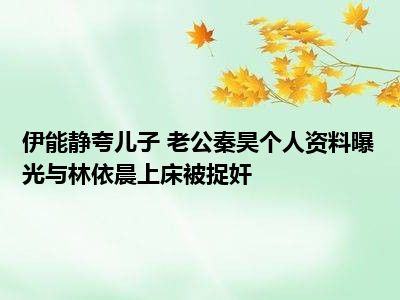 伊能静夸儿子 老公秦昊个人资料曝光与林依晨上床被捉奸