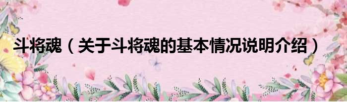 斗将魂（关于斗将魂的基本情况说明介绍）