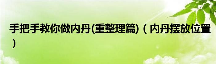  手把手教你做内丹(重整理篇)（内丹摆放位置）