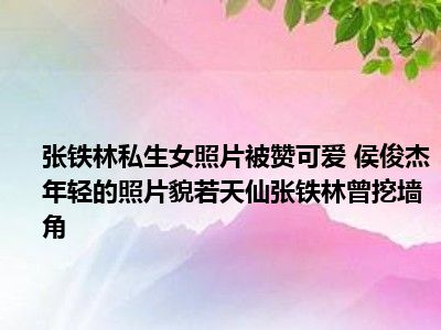 张铁林私生女照片被赞可爱 侯俊杰年轻的照片貌若天仙张铁林曾挖墙角