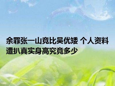 余罪张一山竟比吴优矮 个人资料遭扒真实身高究竟多少