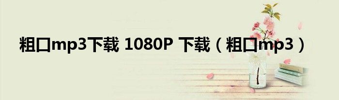  粗口mp3下载 1080P 下载（粗口mp3）