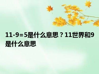 11-9=5是什么意思？11世界和9是什么意思