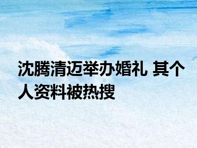 沈腾清迈举办婚礼 其个人资料被热搜