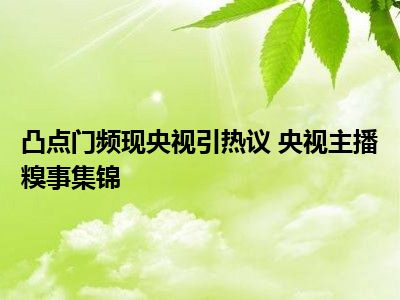 凸点门频现央视引热议 央视主播糗事集锦