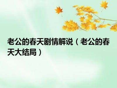 老公的春天剧情解说（老公的春天大结局）