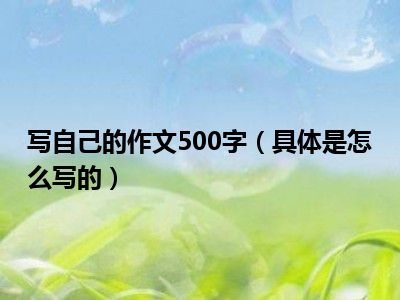 写自己的作文500字（具体是怎么写的）