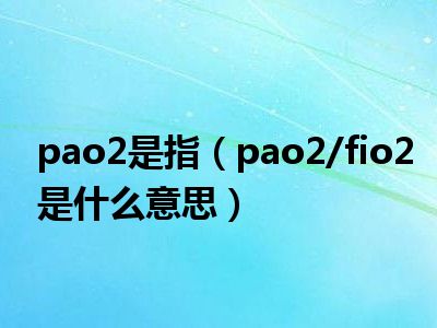 pao2是指（pao2/fio2是什么意思）