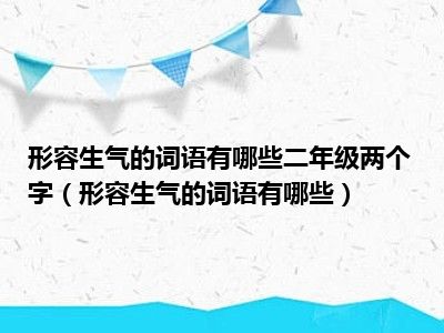 形容生气的词语有哪些二年级两个字（形容生气的词语有哪些）