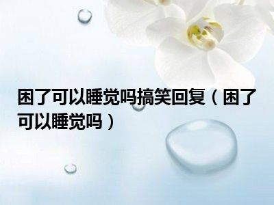 困了可以睡觉吗搞笑回复（困了可以睡觉吗）