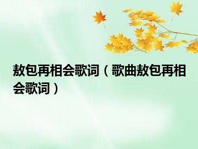 敖包再相会歌词（歌曲敖包再相会歌词）