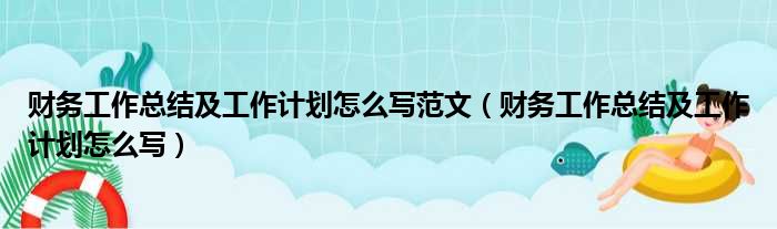 财务工作总结及工作计划怎么写范文（财务工作总结及工作计划怎么写）