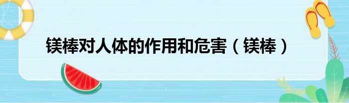 镁棒对人体的作用和危害（镁棒）