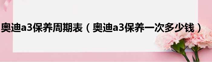 奥迪a3保养周期表（奥迪a3保养一次多少钱）