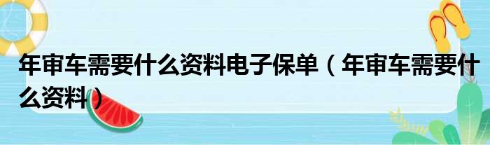 年审车需要什么资料电子保单（年审车需要什么资料）