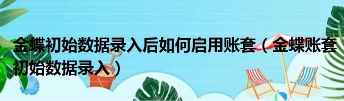 金蝶初始数据录入后如何启用账套（金蝶账套初始数据录入）