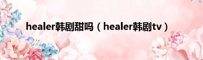 healer韩剧甜吗（healer韩剧tv）