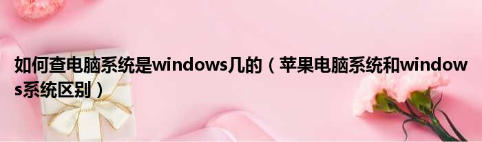 如何查电脑系统是windows几的（苹果电脑系统和windows系统区别）