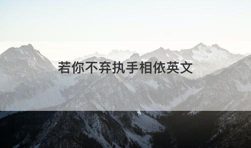 若你不弃执手相依英文