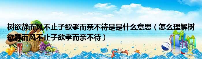 树欲静而风不止子欲孝而亲不待是是什么意思（怎么理解树欲静而风不止子欲孝而亲不待）