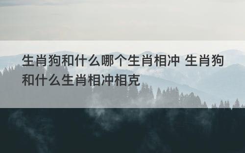 生肖狗和什么哪个生肖相冲 生肖狗和什么生肖相冲相克