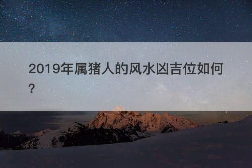 2019年属猪人的风水凶吉位如何？