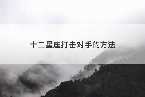 十二星座打击对手的方法