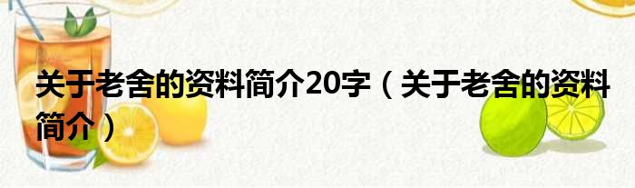 关于老舍的资料简介20字（关于老舍的资料简介）