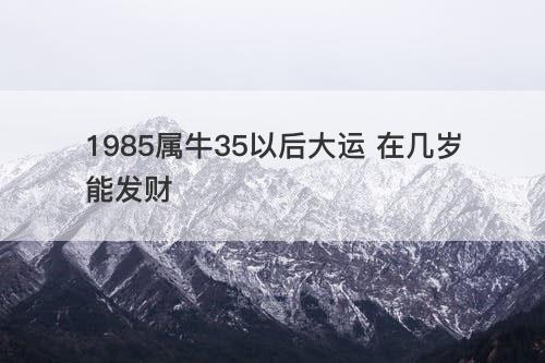 1985属牛35以后大运 在几岁能发财