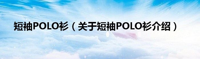  短袖POLO衫（关于短袖POLO衫介绍）