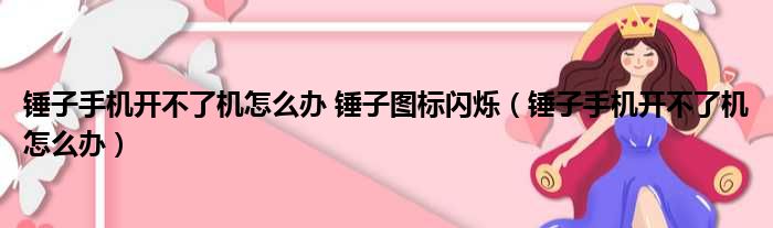 锤子手机开不了机怎么办 锤子图标闪烁（锤子手机开不了机怎么办）