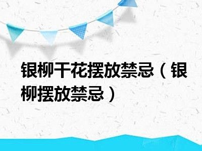 银柳干花摆放禁忌（银柳摆放禁忌）