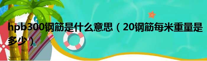 hpb300钢筋是什么意思（20钢筋每米重量是多少）