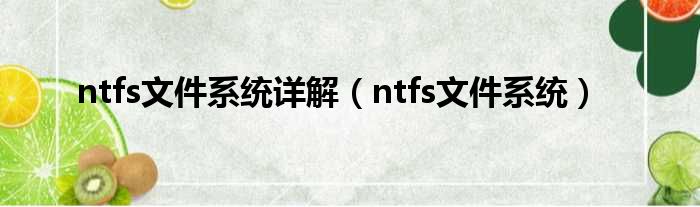 ntfs文件系统详解（ntfs文件系统）