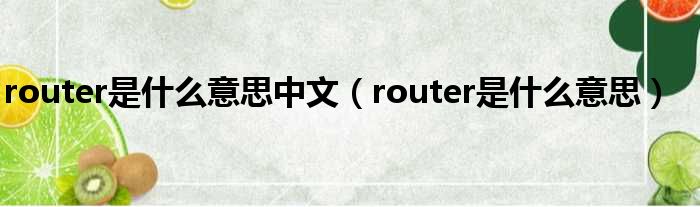 router是什么意思中文（router是什么意思）