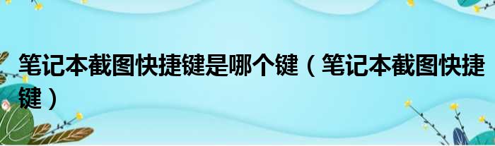 笔记本截图快捷键是哪个键（笔记本截图快捷键）