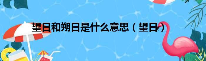 望日和朔日是什么意思（望日）