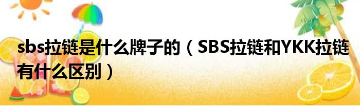 sbs拉链是什么牌子的（SBS拉链和YKK拉链有什么区别）