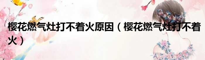 樱花燃气灶打不着火原因（樱花燃气灶打不着火）