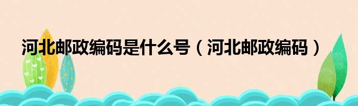 河北邮政编码是什么号（河北邮政编码）