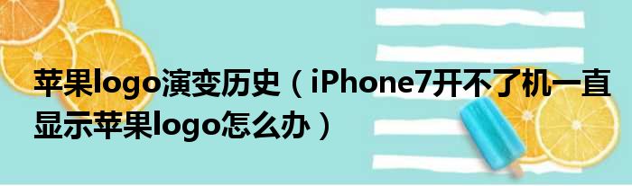 苹果logo演变历史（iPhone7开不了机一直显示苹果logo怎么办）