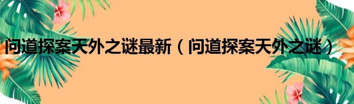 问道探案天外之谜最新（问道探案天外之谜）