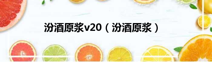 汾酒原浆v20（汾酒原浆）