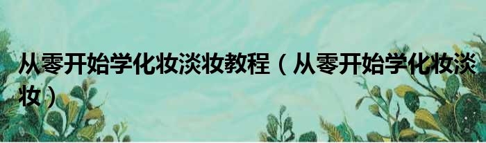 从零开始学化妆淡妆教程（从零开始学化妆淡妆）