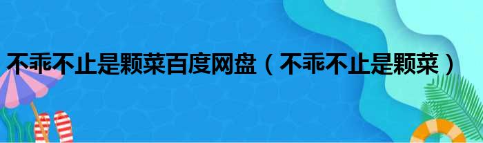 不乖不止是颗菜百度网盘（不乖不止是颗菜）