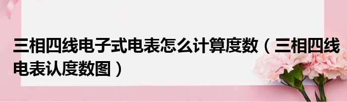 三相四线电子式电表怎么计算度数（三相四线电表认度数图）