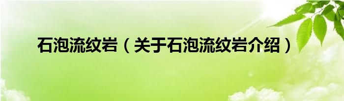  石泡流纹岩（关于石泡流纹岩介绍）