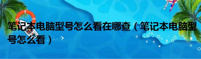 笔记本电脑型号怎么看在哪查（笔记本电脑型号怎么看）