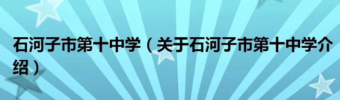  石河子市第十中学（关于石河子市第十中学介绍）